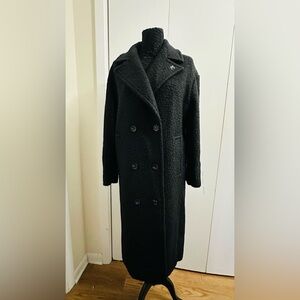 KARL LAGERFELD Black Long Double Breasted Coat